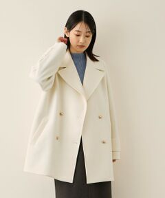 セール】 スライバーニット ノーカラーダッフルコート （ダッフル