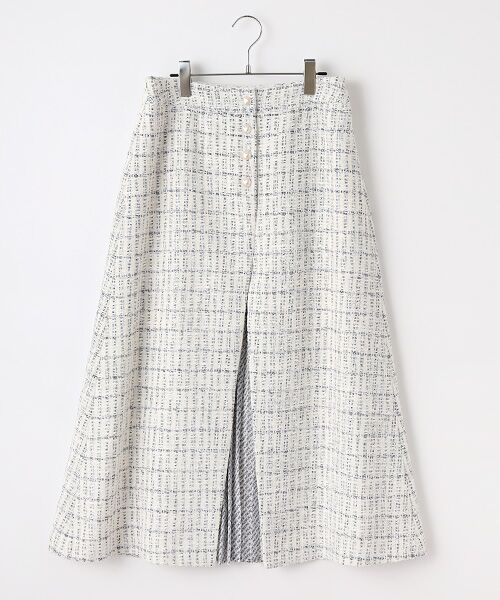 セール】 【OUTLET】ロゴpt.スリットツイードスカート （ロング