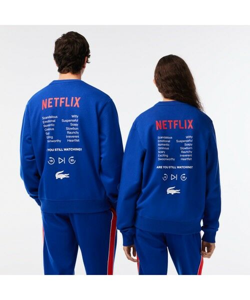 セール】 『Lacoste x Netflix』 バックプリントクルーネック