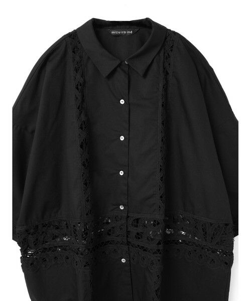 mizuiro ind バテンレースワイドシャツ （シャツ・ブラウス）｜mizuiro
