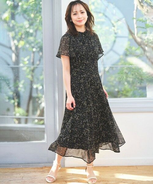 低身長企画】ミニフラワープリント ワンピース （ロング・マキシ丈