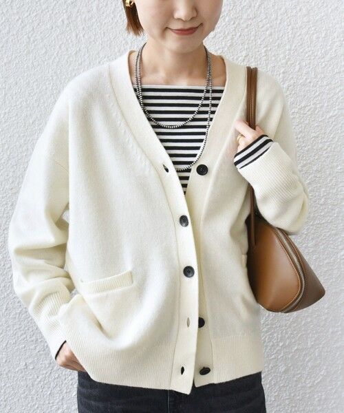 セール】 〈手洗い可能〉7G ウール カシミヤ Vネック カーディガン