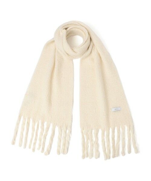 セール】 SHIPS any:〈手洗い可能〉リブ ニット フリンジ マフラー