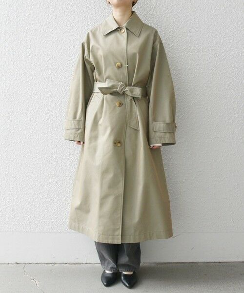 セール】 SHIPS any:〈手洗い可能〉シャンブレー バルマカーン ロング