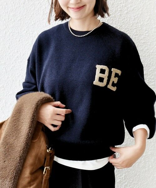 WEB限定】〈手洗い可能〉サガラ 刺繍 ロゴ ニット プルオーバー