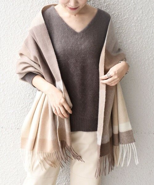 セール】 ウォッシャブルウールカシミヤチェックストール◇ （マフラー