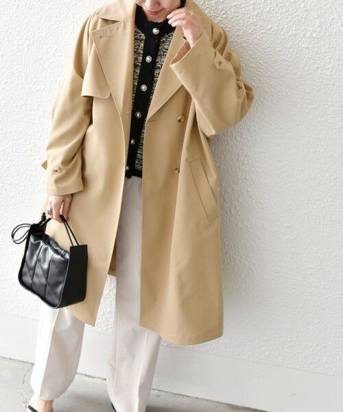 セール】 SHIPS any: 〈洗濯機可能〉フレア ミディ トレンチ コート