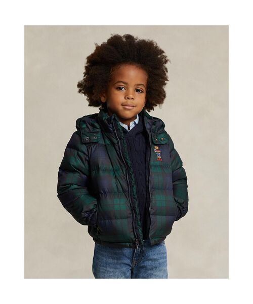 ボーイズ 4才～7才)Polo ベア プラッド ダウン フーデッド ジャケット
