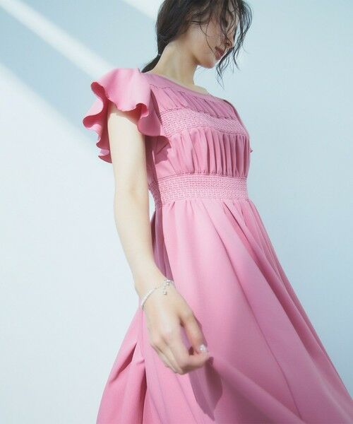 セール】 【消臭】SMOCKING EMBROIDERY ドレス （ロング・マキシ丈