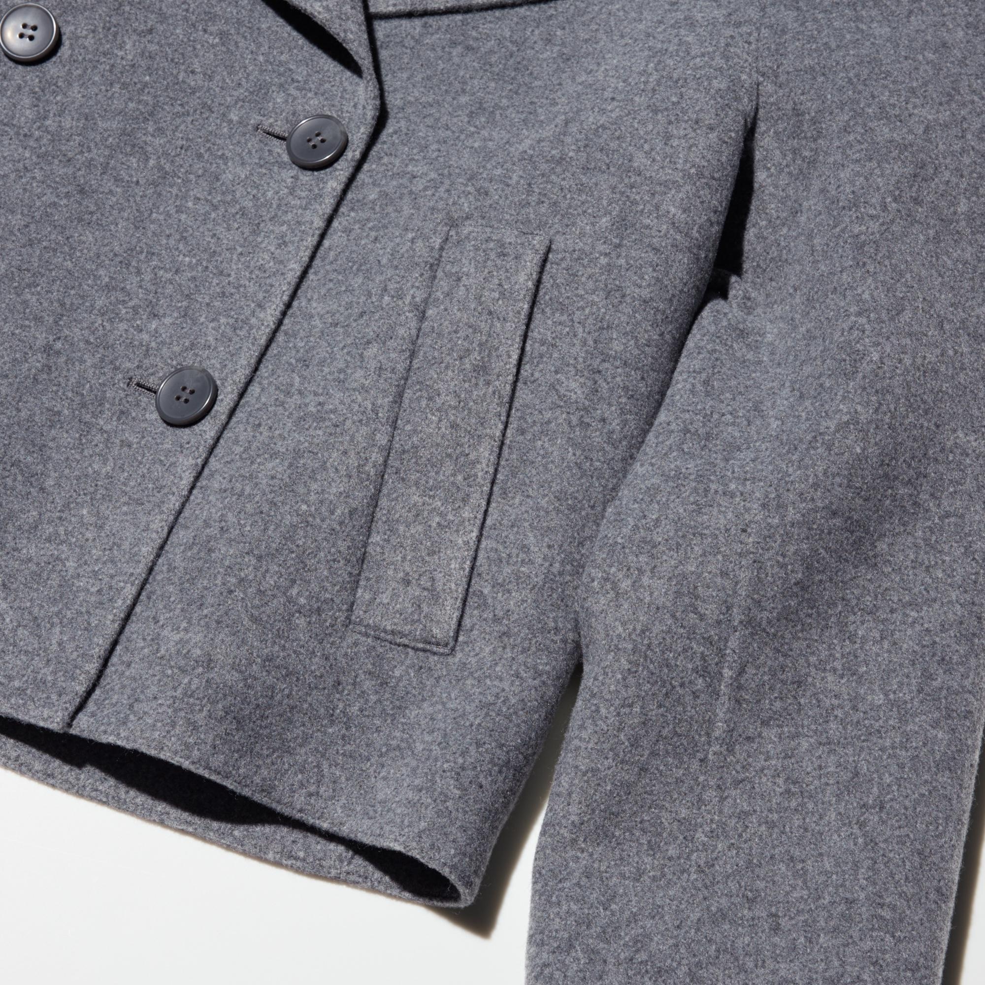WOMEN ダブルフェイスショートコートリラックスフィット | UNIQLO UNIFORM