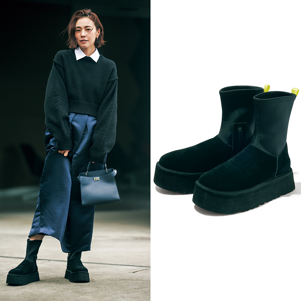 UGG新作】キレイめに履ける『黒ブーツ』が狙い目！今どき足元コーデ3選