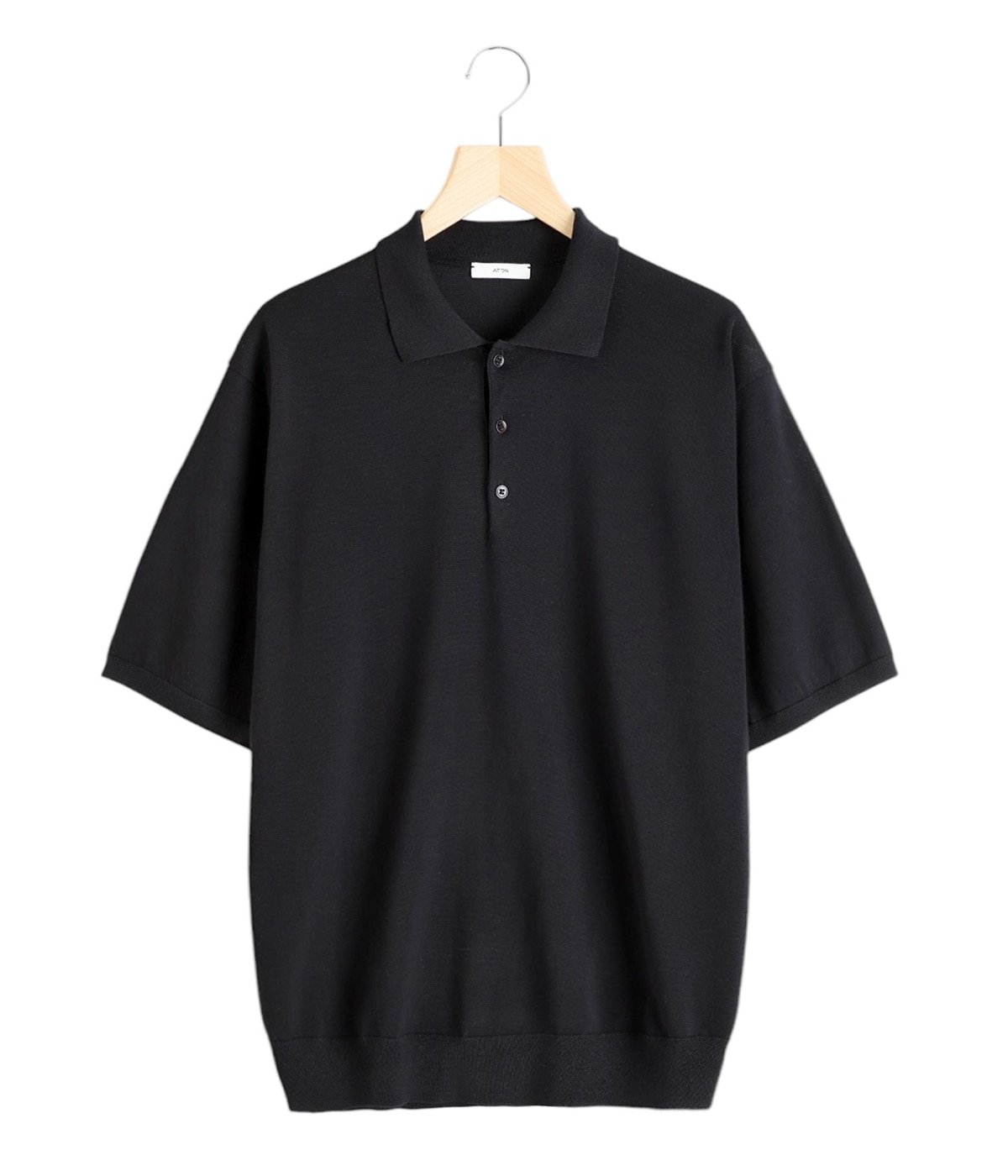 COTTON WASHI KNIT HALF SLEEVE POLO SWEATER | ATON(エイトン