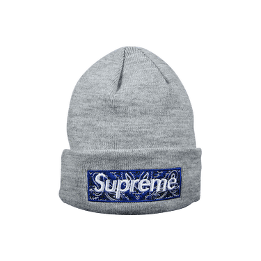 Buy Supreme x New Era Bandana Box Logo Beanie 'Heather Grey