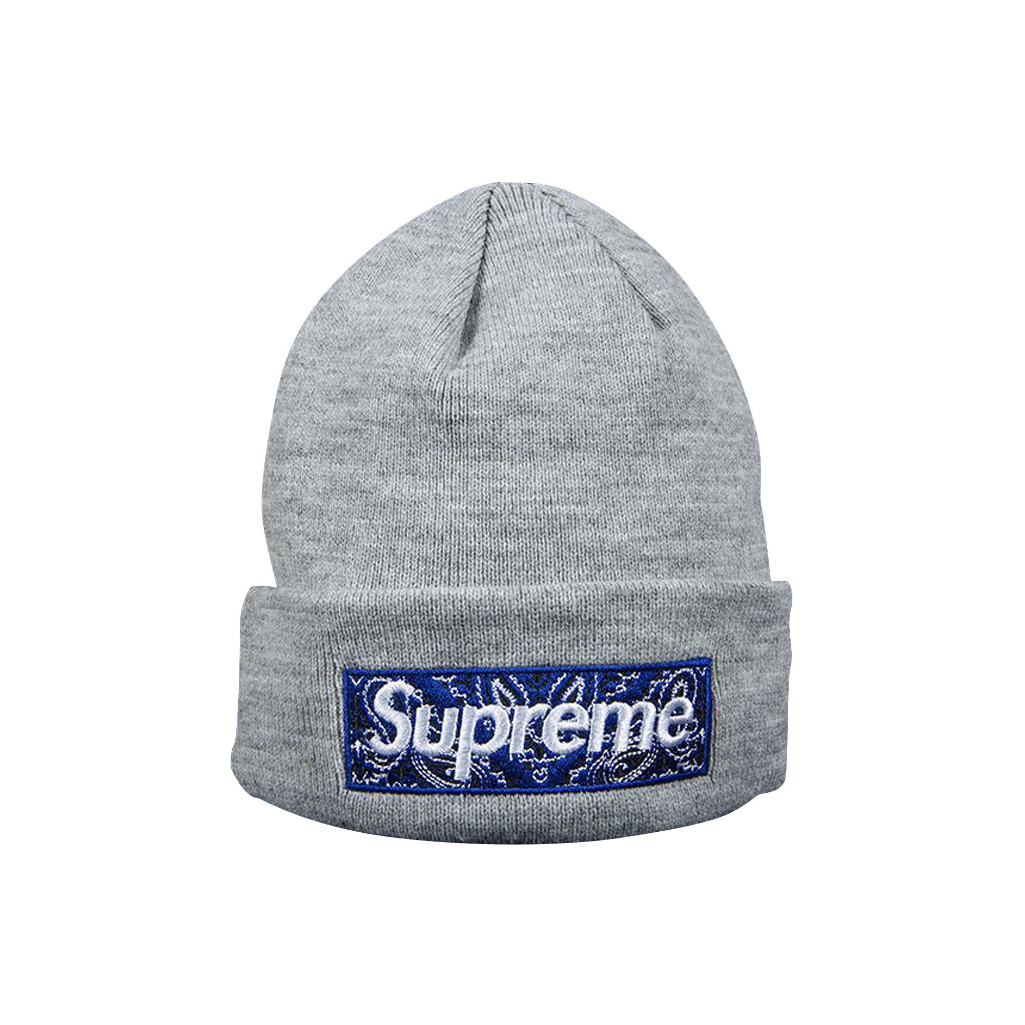 Buy Supreme x New Era Bandana Box Logo Beanie 'Heather Grey