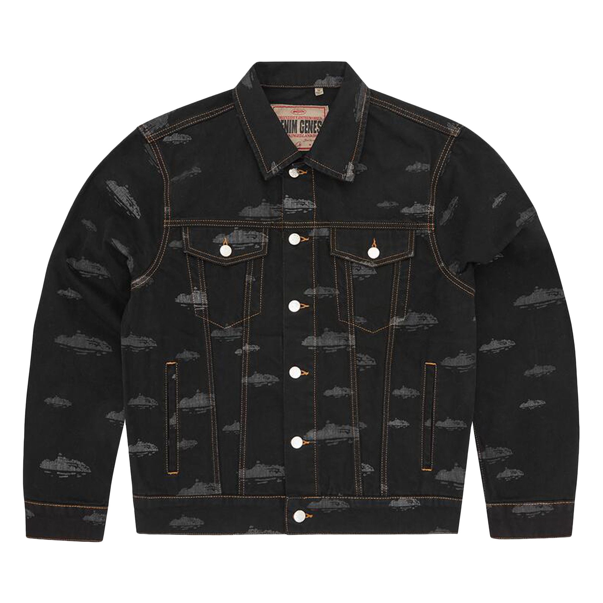 Buy Corteiz Alcatraz Pattern Denim Jacket 'Black' - 7892