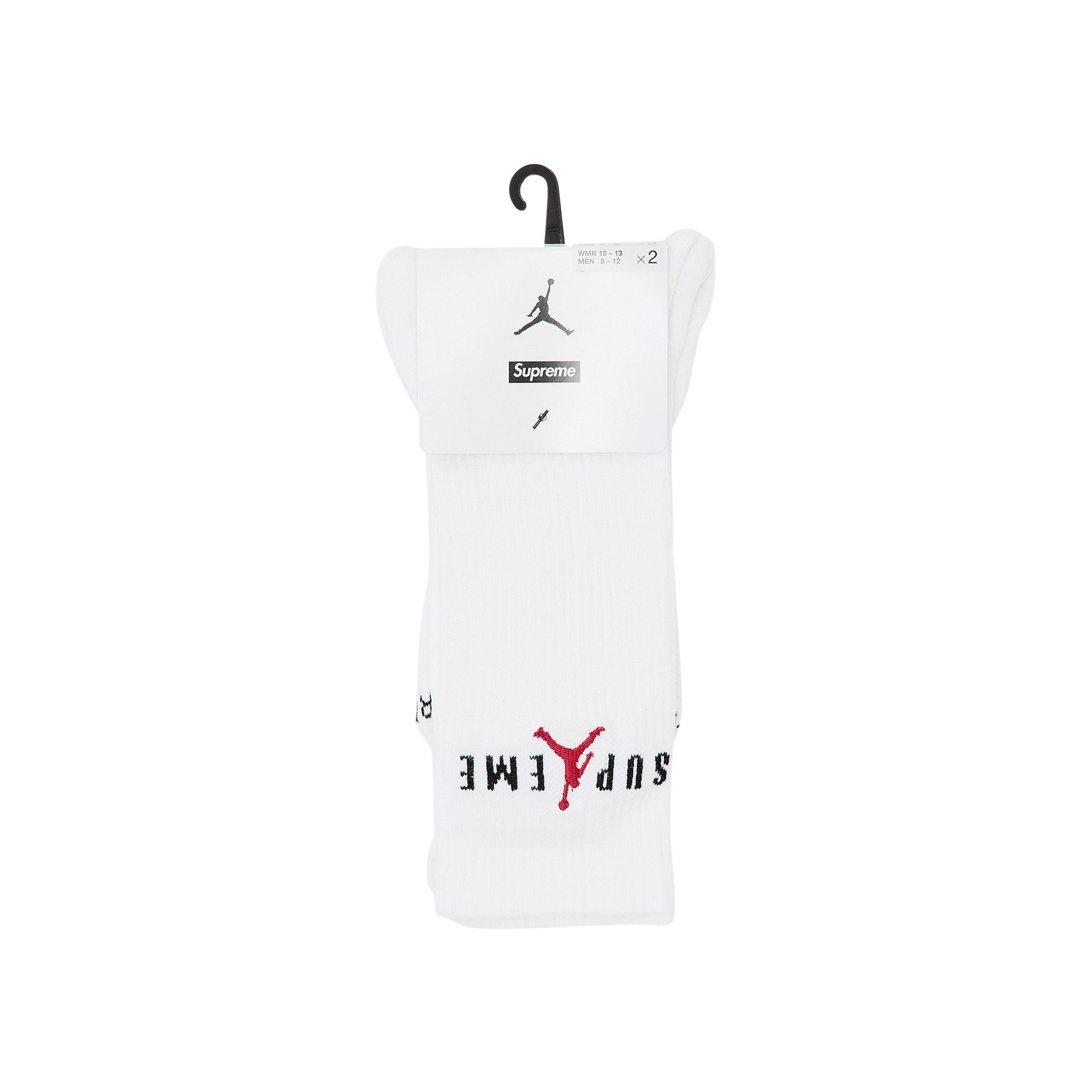 Buy Supreme x Jordan Crew Socks (2 Pack) 'White' - FW24A3 WHITE | GOAT