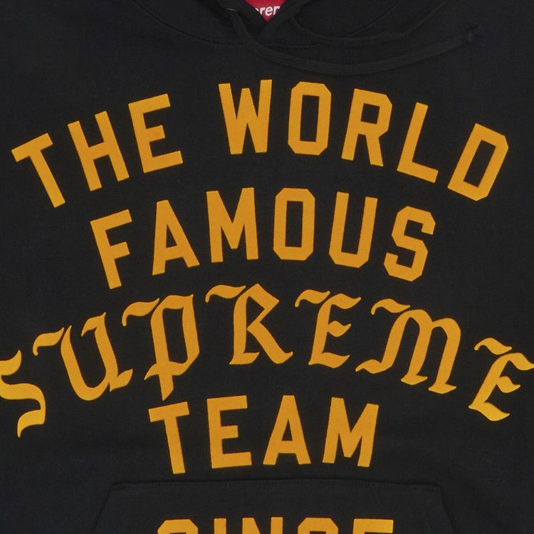 Buy Supreme Team Flocked Hooded Sweatshirt 'Black' - SS23SW12