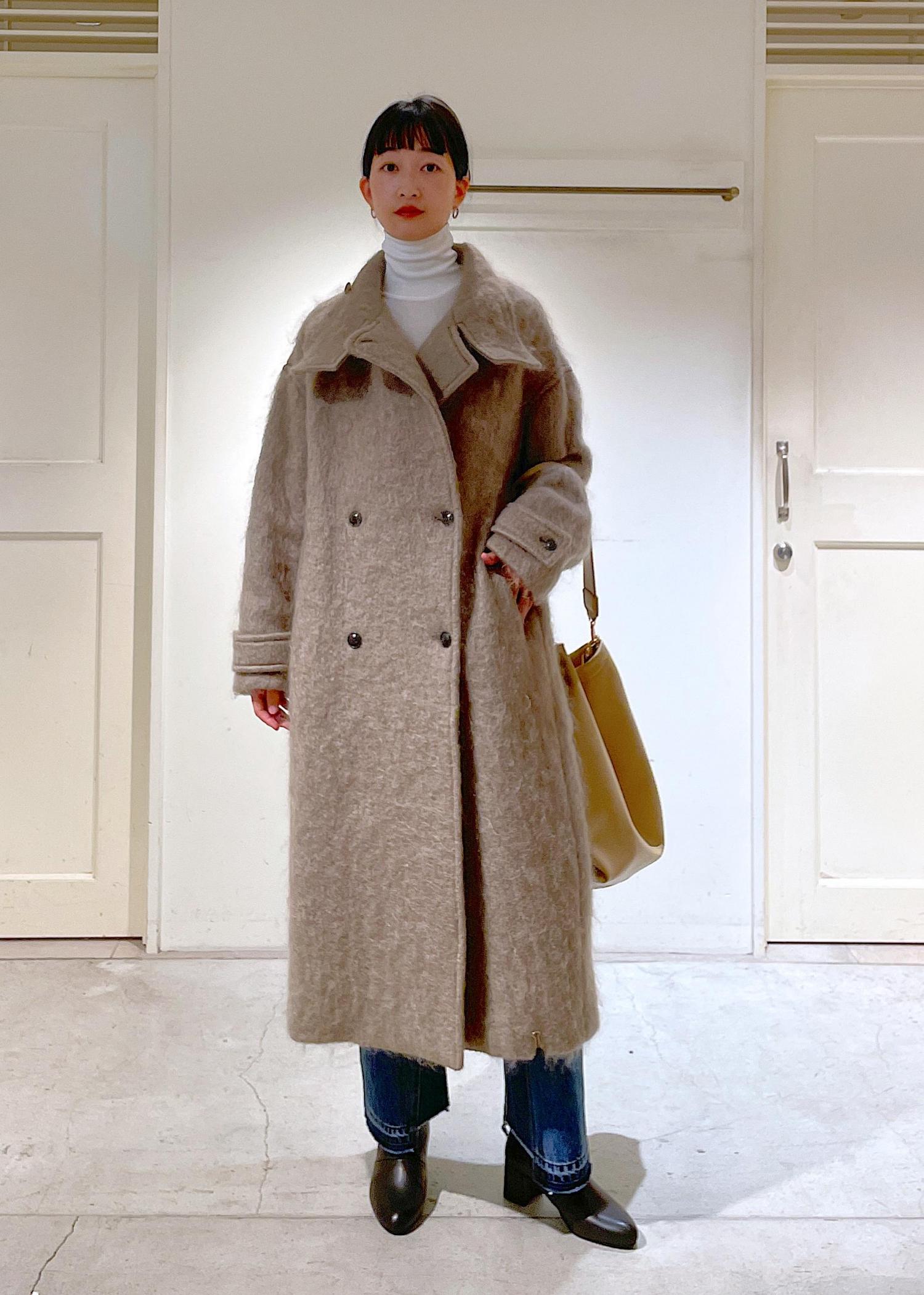 モヘアシャギースタンドカラーロングコート。 / fuka / SALON adam et