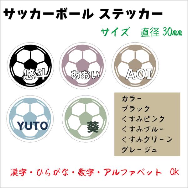 サッカーボール 名前シール お名前シール 耐水・耐光・強力粘着 直径
