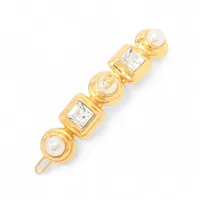 エルメス アイリーン バレッタ メタル×GP ゴールド×シルバー ヘア