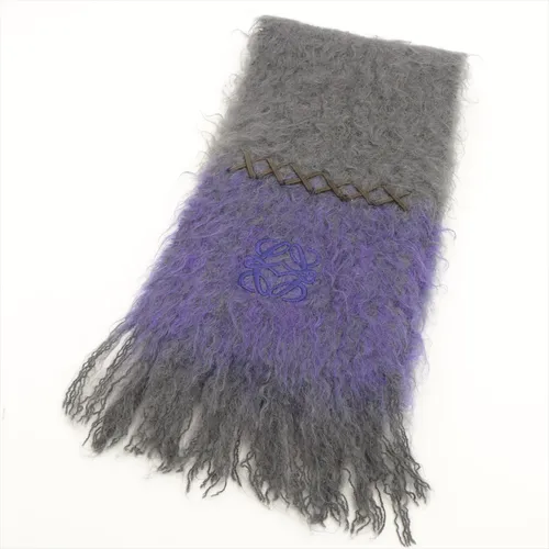 ロエベ アナグラム モヘア×ウール マフラー グレー ABランクの買取