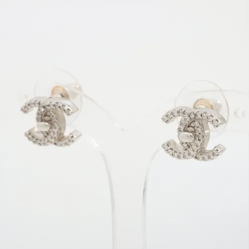 シャネル ココマーク ターンロック メタル×ラインストーン ピアス(両耳