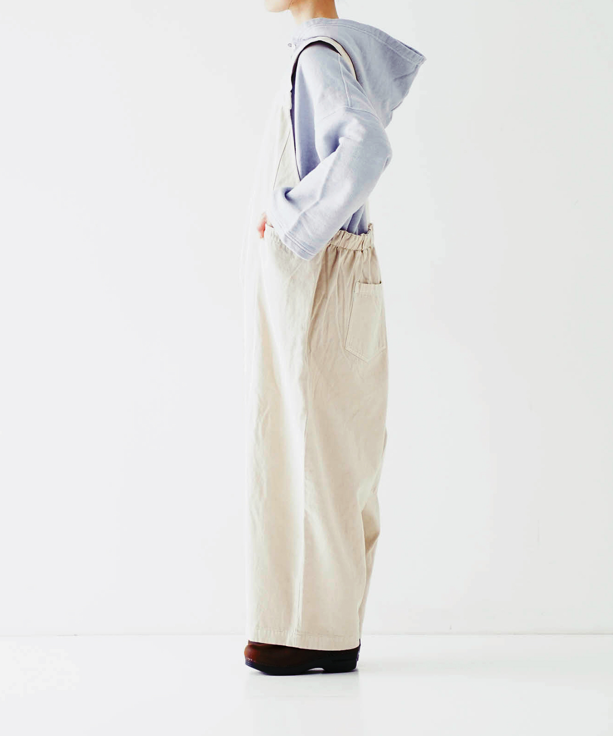 UpcycleLino] チノウォッシュカラーサロペット｜nest Robe / CONFECT