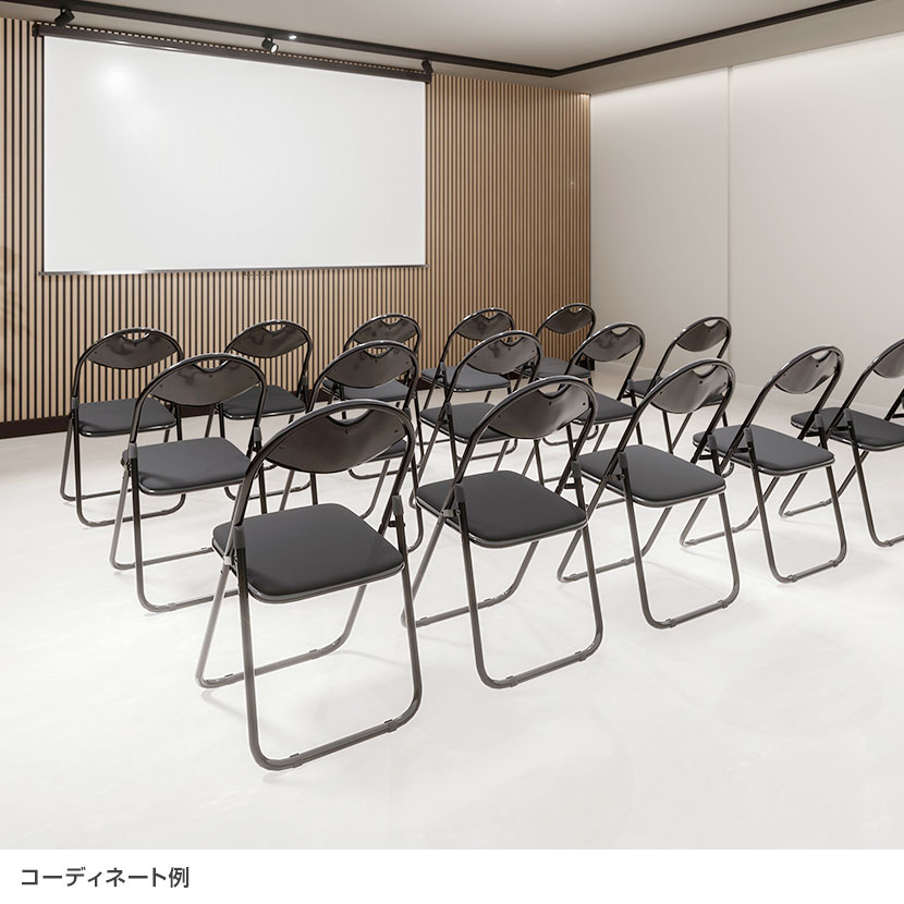 送料無料】 【6脚セット】 パイプ椅子 折りたたみ椅子 ブラック