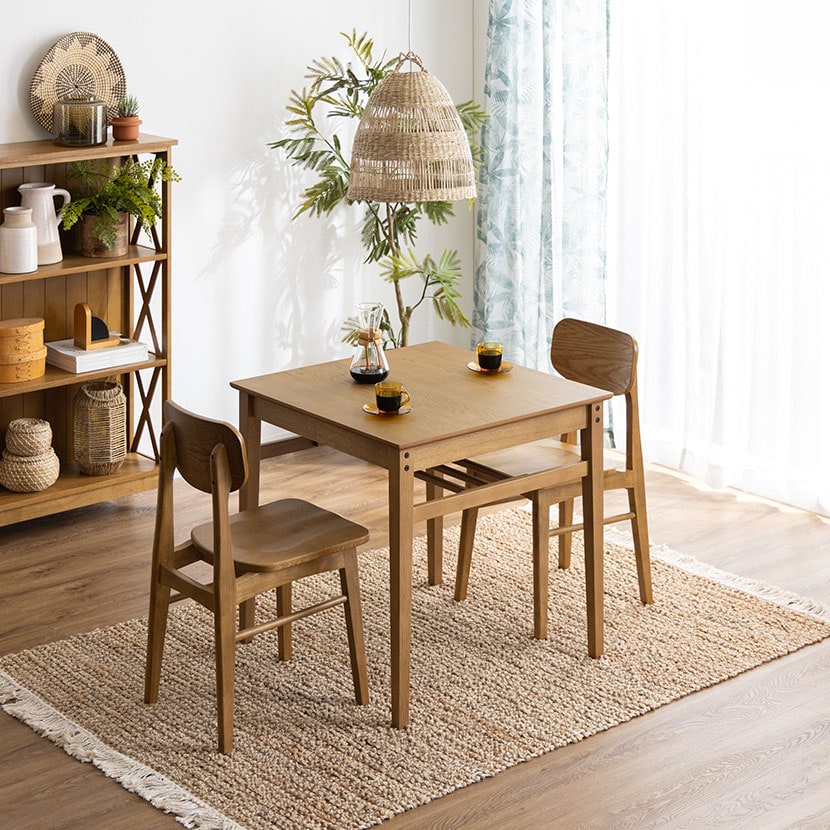 送料無料】 2人用 ダイニングセット 3点 テーブル(幅750mm)+チェア2脚