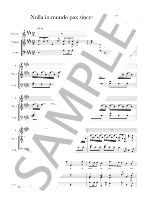 楽譜】モテット《まことのやすらぎはこの世にはなく》より Motet Nulla