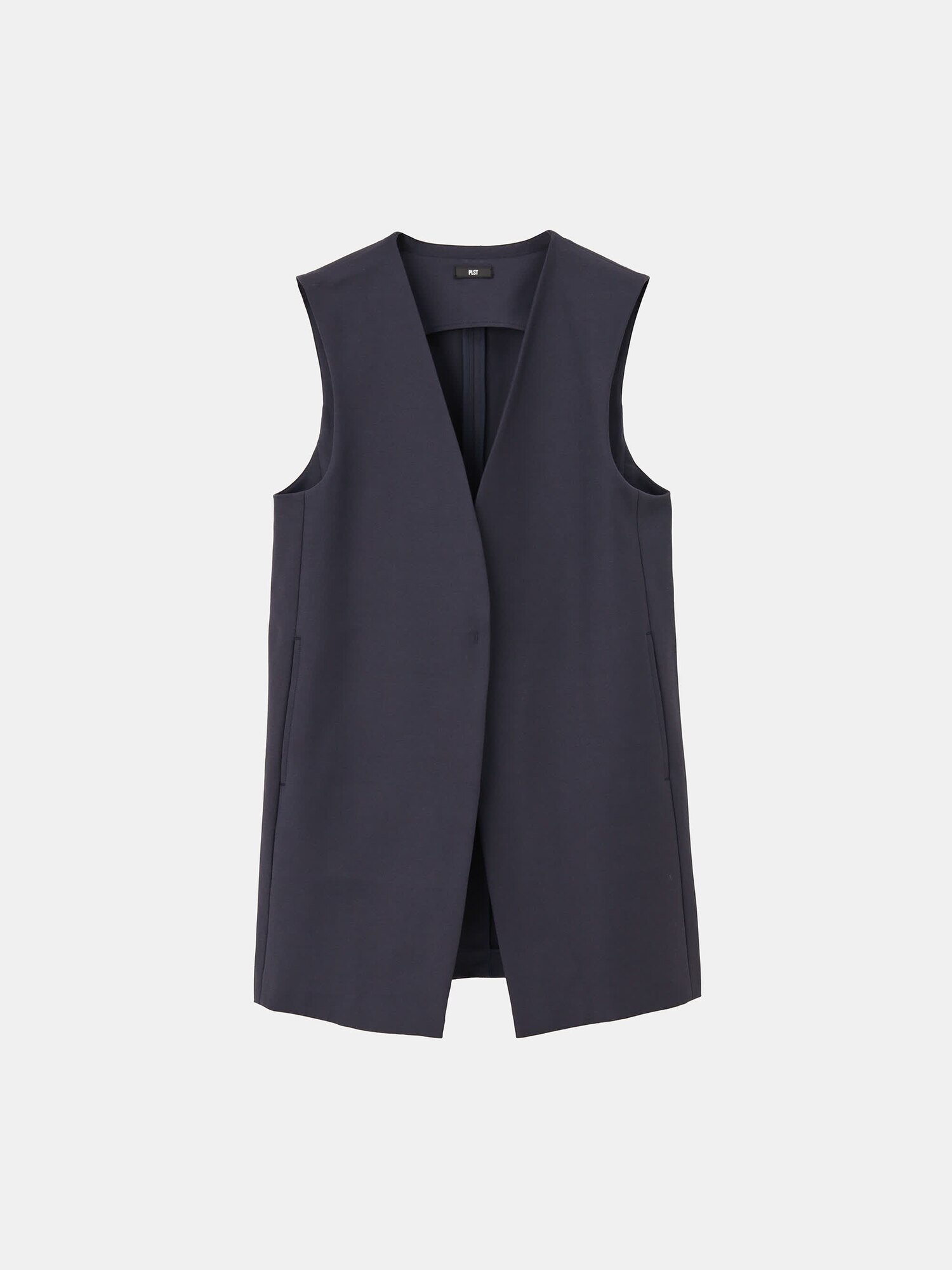 PLST(プラステ)公式 | コットンブレンドノーカラーミドルジレ