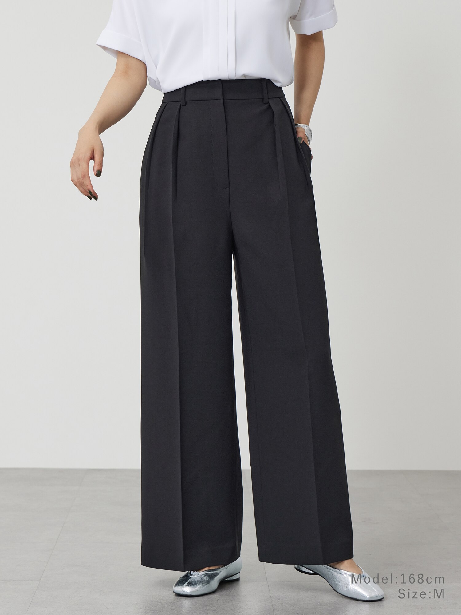 PLST(プラステ)公式 | ストレッチツイル2タックワイドフルレングスパンツ