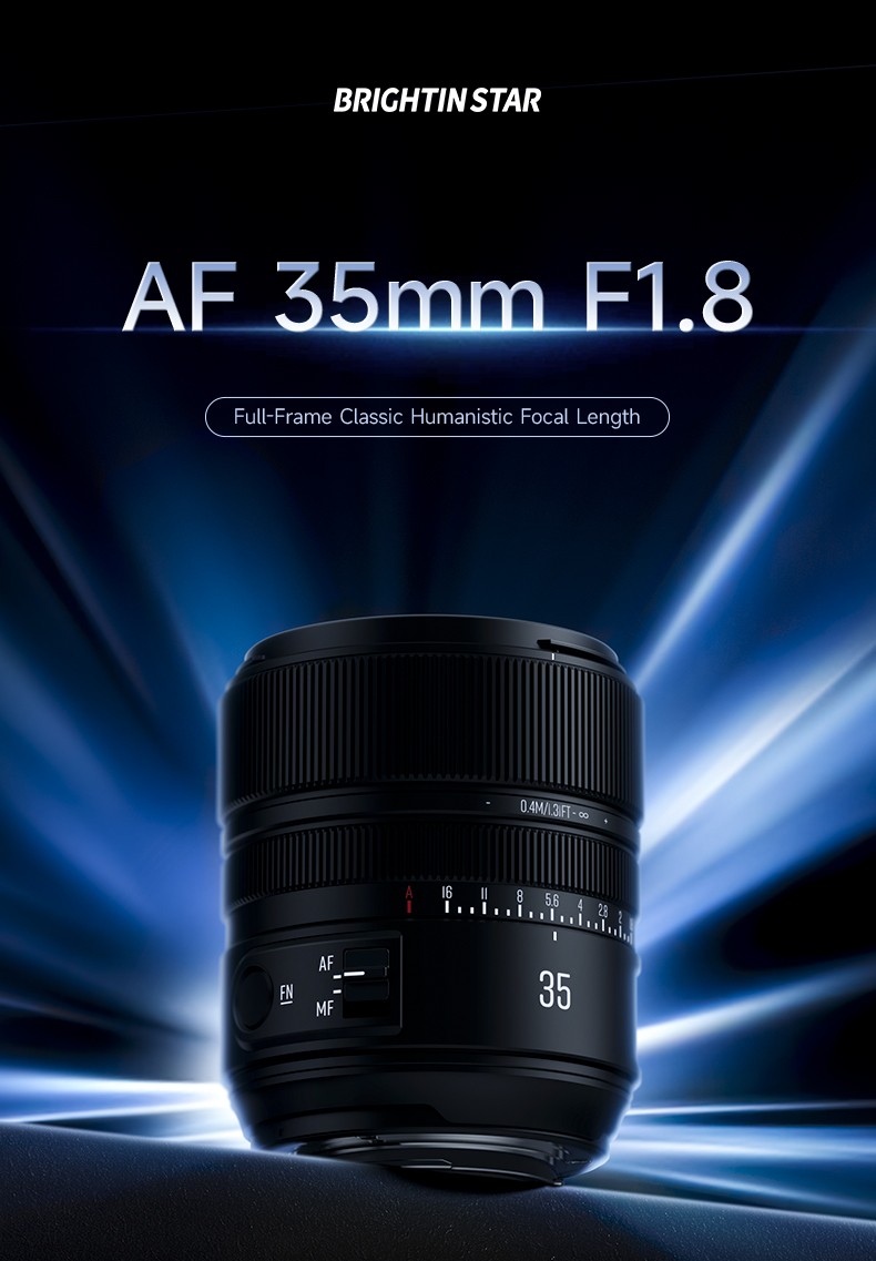 Brightin Star 35mm F1.8 AF Auto Focus Full Frame Lens for Sony E