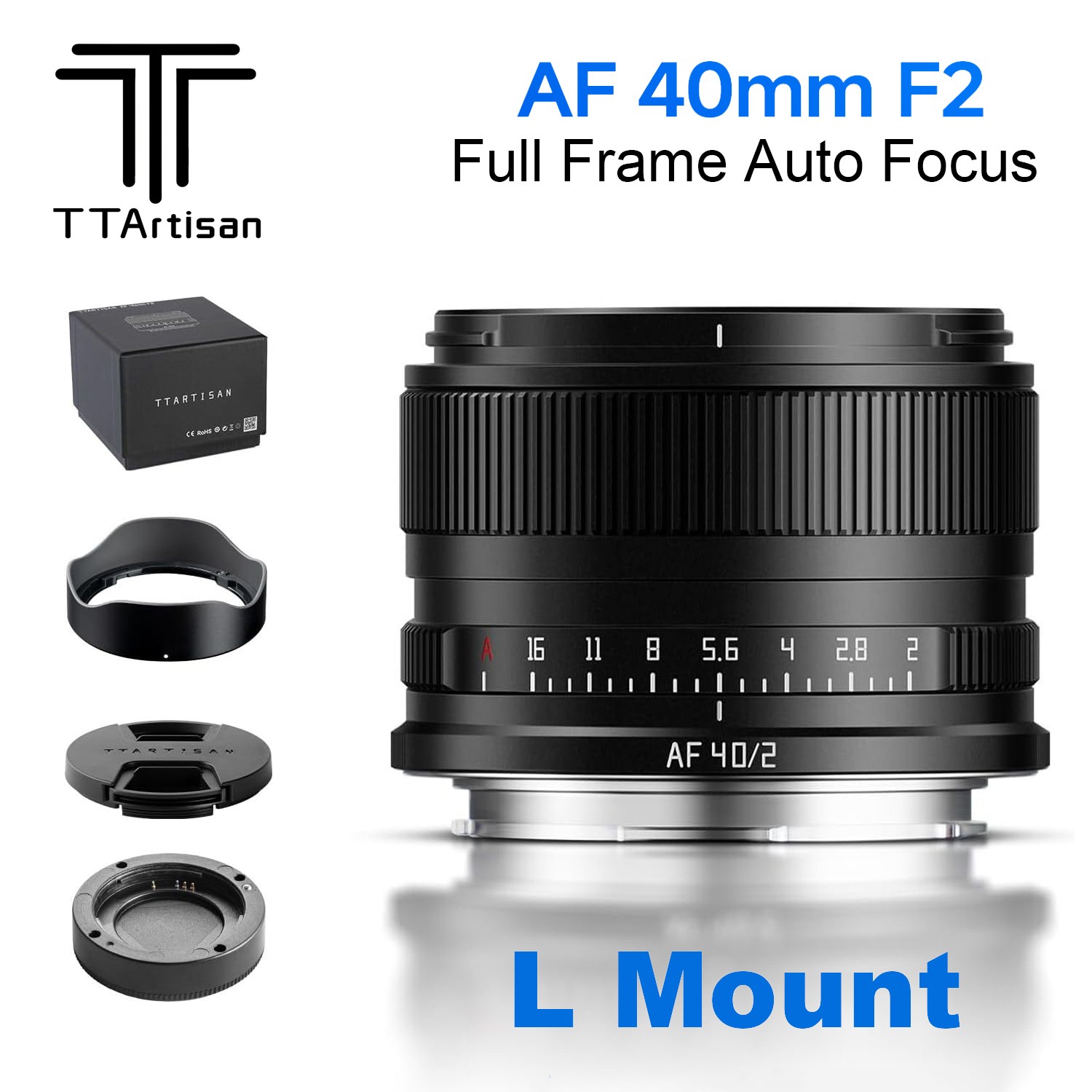 TTArtisan 40mm F2.0 Full Frame Auto Focus Lens for Leica Panasonic
