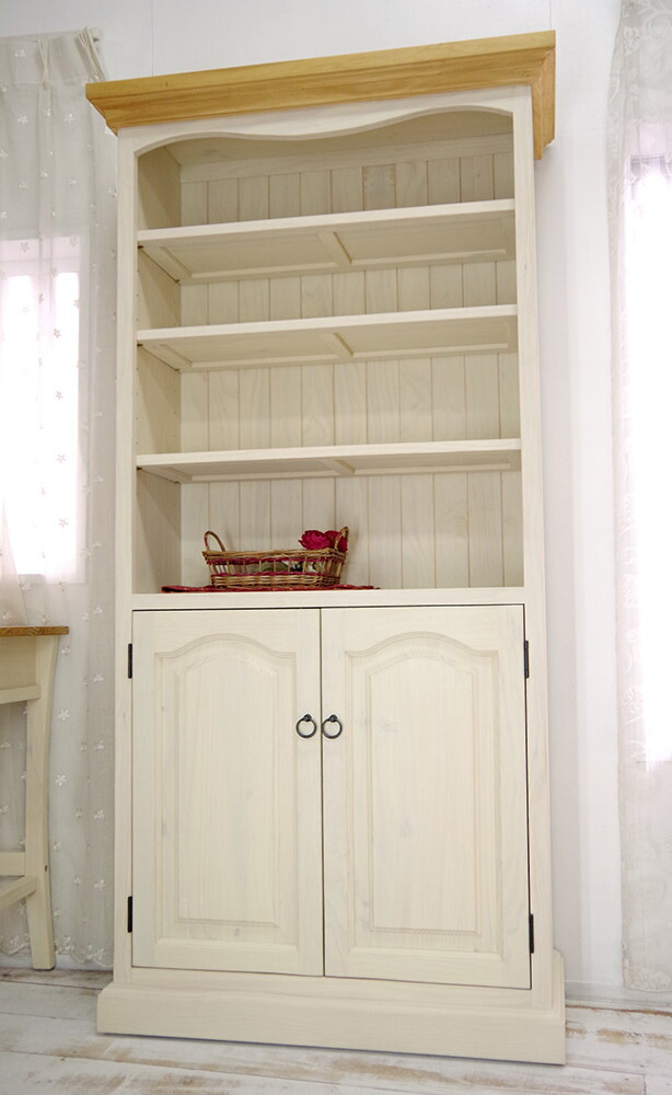 楽天市場】白い本棚【フレンチカントリー パイン ブックシェルフ KS-02