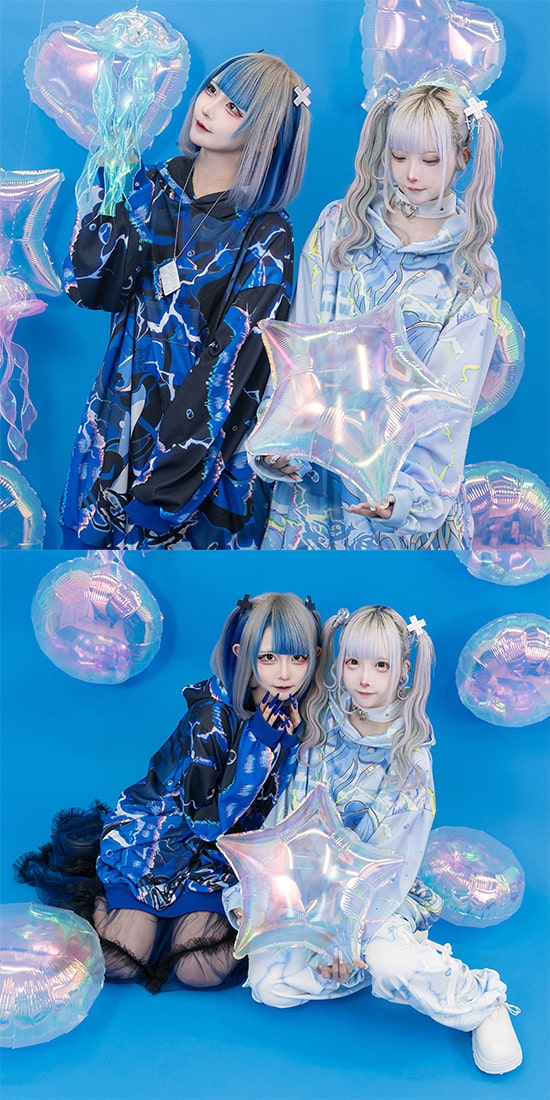 楽天市場】メンダコサイバー パーカー 長袖 原宿 原宿系 ファッション