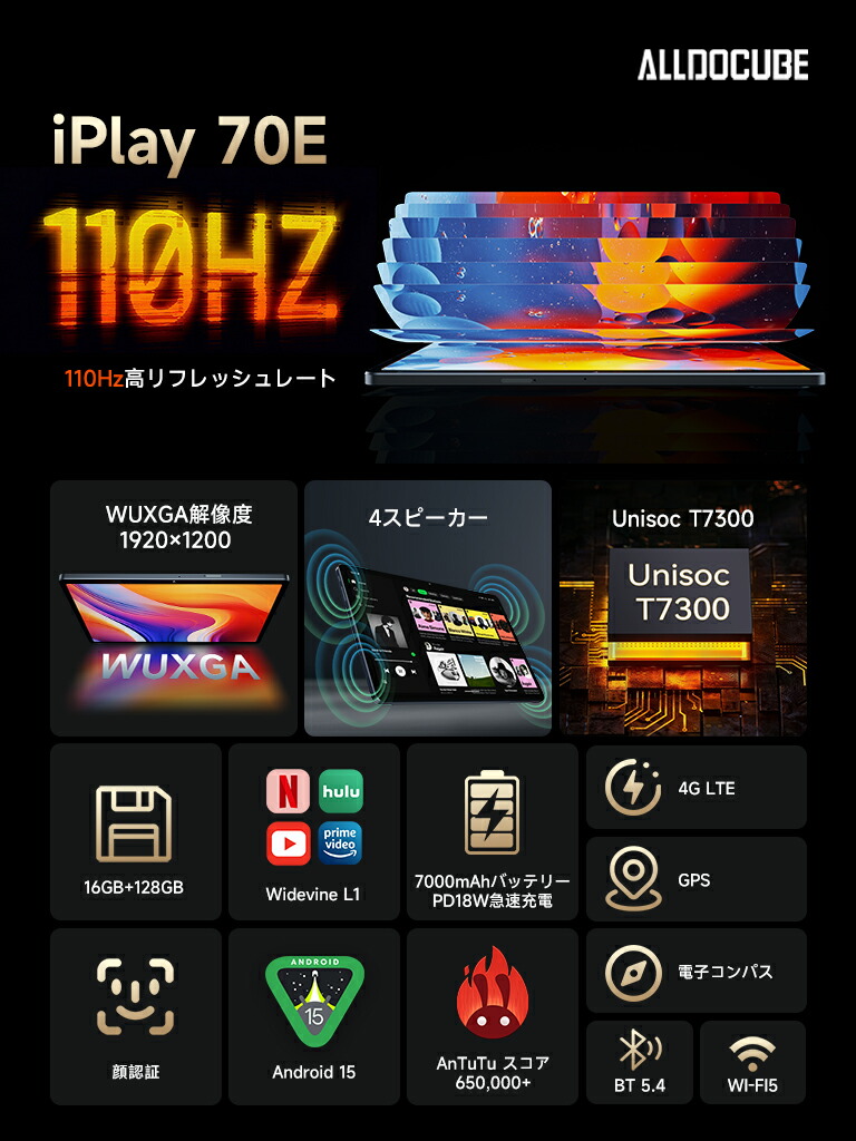 楽天市場】【SS限定クーポンで16,999円】ALLDOCUBE iPlay 70E