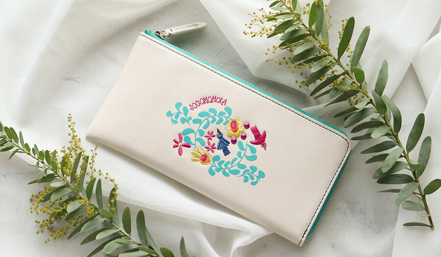 楽天市場】L字ファスナー長財布 薄型 刺繍 花 jocomomola ホコモモラ