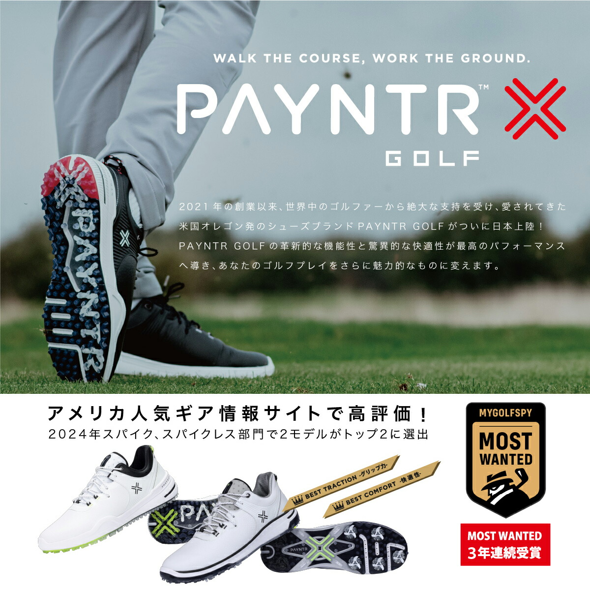 楽天市場】ペインターゴルフ ゴルフシューズ スパイクレス レース