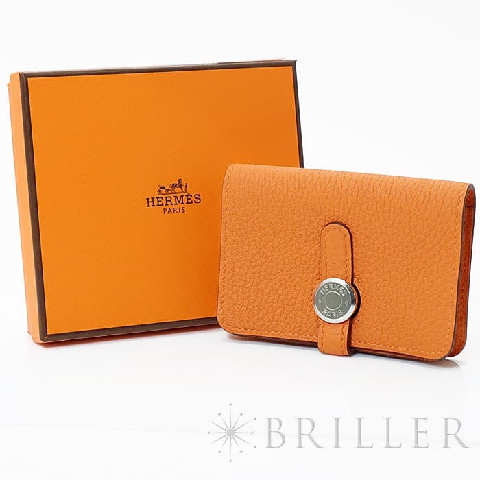 楽天市場】エルメス ドゴンカード トゴ オレンジ シルバー金具 HERMES