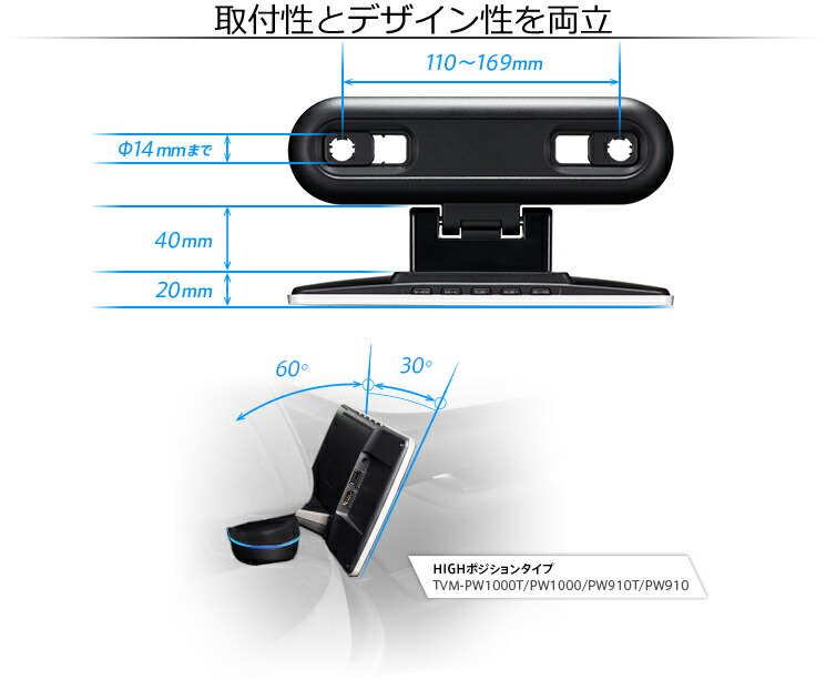 楽天市場】カロッツェリア TVM-PW1000T 10.1V型ワイドXGA プライベート