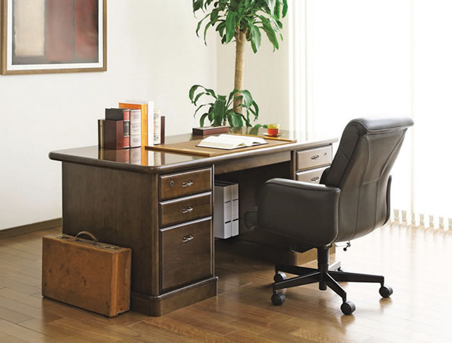 楽天市場】カリモク 書斎机 書斎デスク 両袖デスク 幅1650mm【SG5601MD