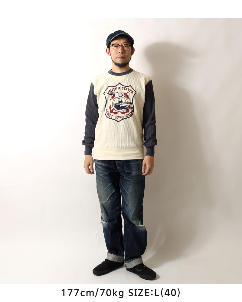 TOYS McCOY(トイズマッコイ) ビッグワッフルクルーネックロンT U.S.