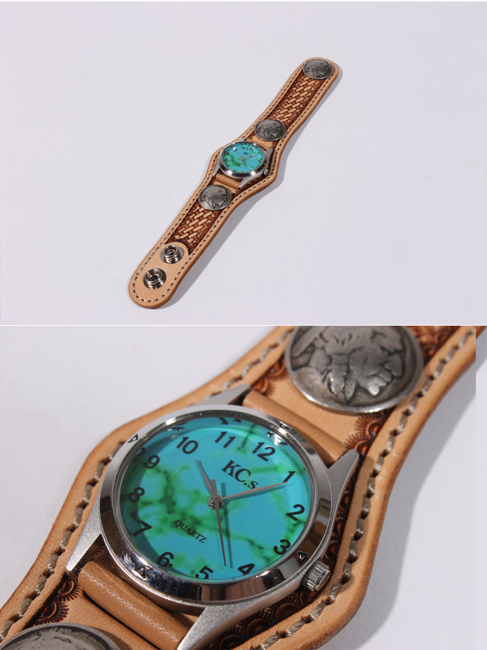 ケイシイズ】コンチョ付き EU.ダブルバット(牛革)腕時計 [KPR504]通販