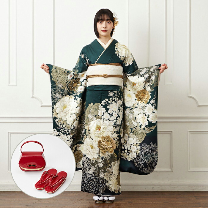 楽天市場】【レンタル】振袖 「【F5801】 菊に牡丹 」公式 ふりふ