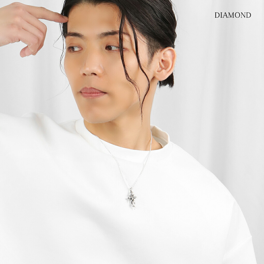 M's collection TENTACLES CROSS クロス ダイヤモンド ネックレス