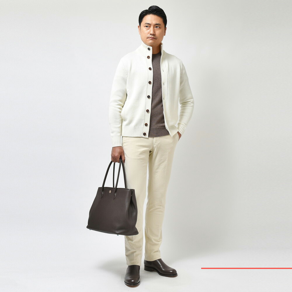 ZANONE（ザノーネ）5ゲージウールソリッドスタンドカラーニット