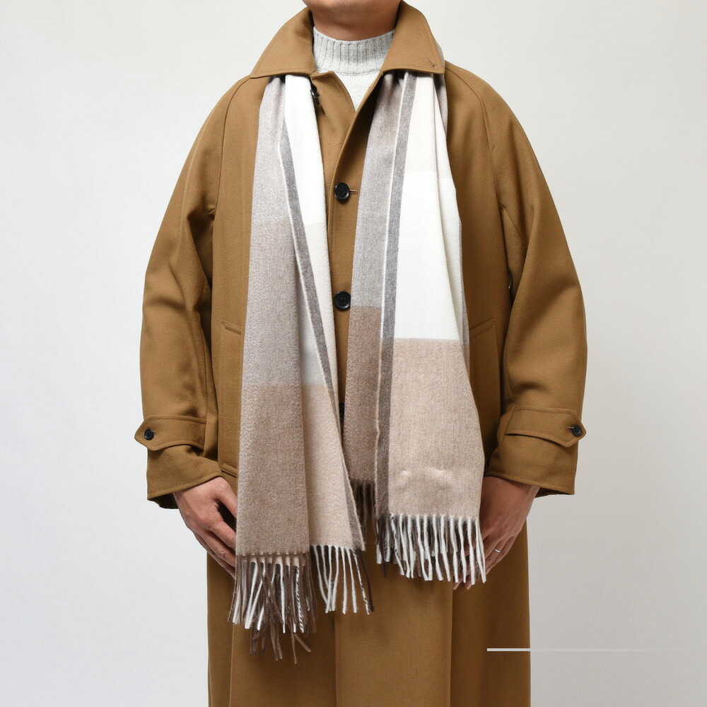 BEGG X CO（ベグ アンド コー）カシミアブロックチェック大判ストール