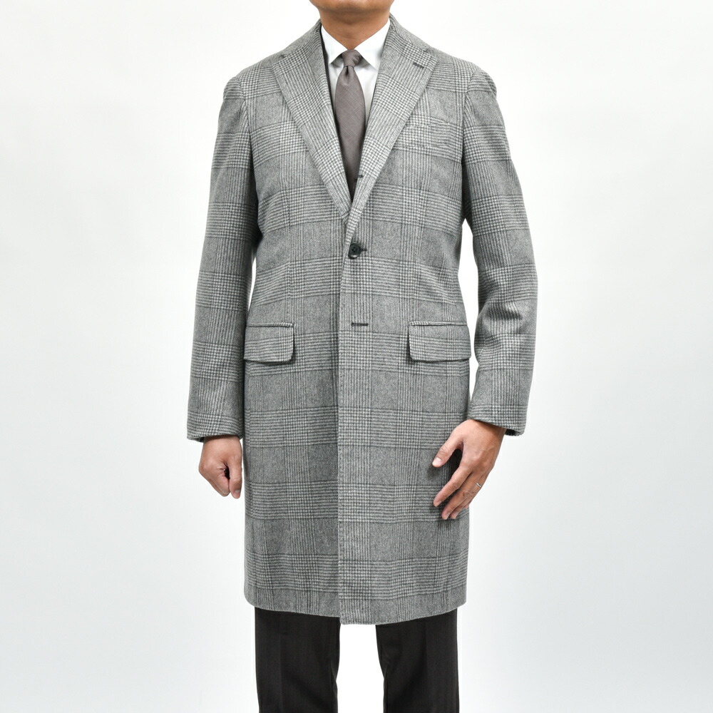 guji（グジ）カシミヤグレンチェックチェスターフィールドコート MADE