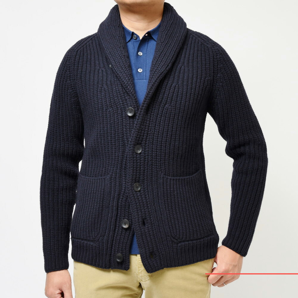 ZANONE（ザノーネ）5ゲージウールフィッシャーマンリブショールカラー